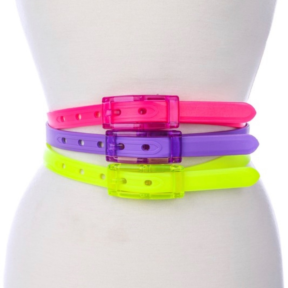 Neon multicolored belt set